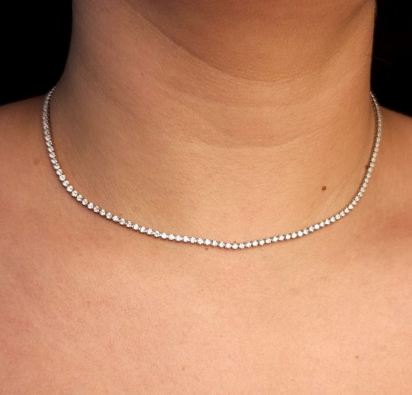 Choker riviera pedras cristal