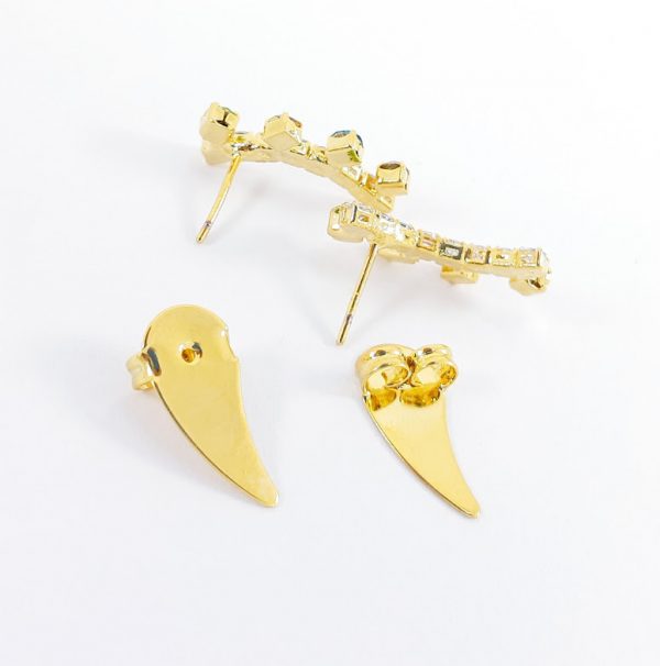 Brinco estilo Ear Cuff com pedras colorida - Image 2