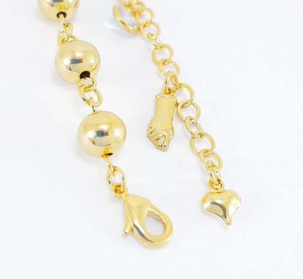 Pulseira bolas dourado com pêndulos variados - Image 3