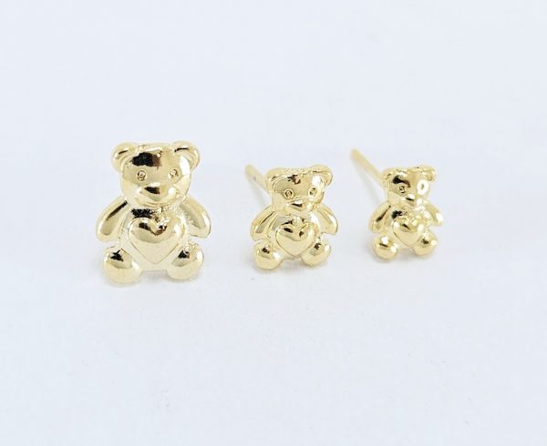 Trio de brincos urso dourado - Image 2