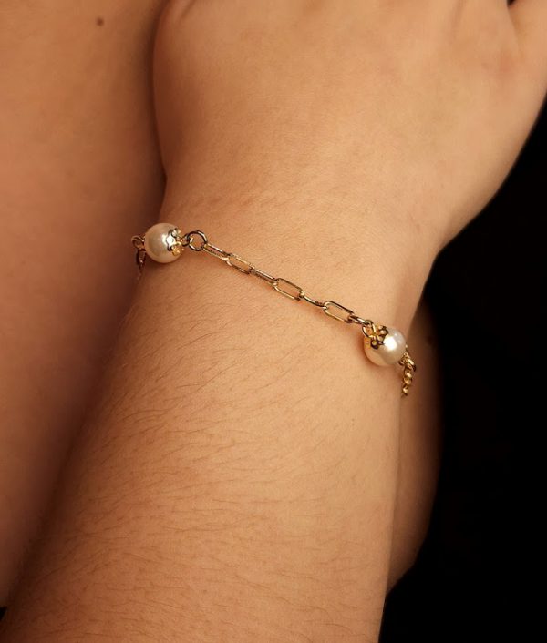 Pulseira elo cartier com pérolas