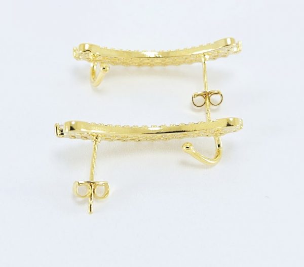 Brinco ear cuff fios cravejado com detalhes vazado - Image 2