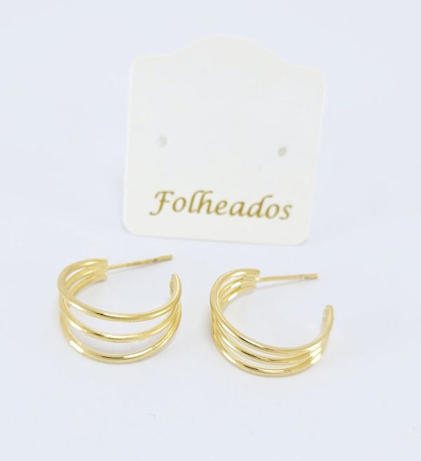 Argola três fios dourado