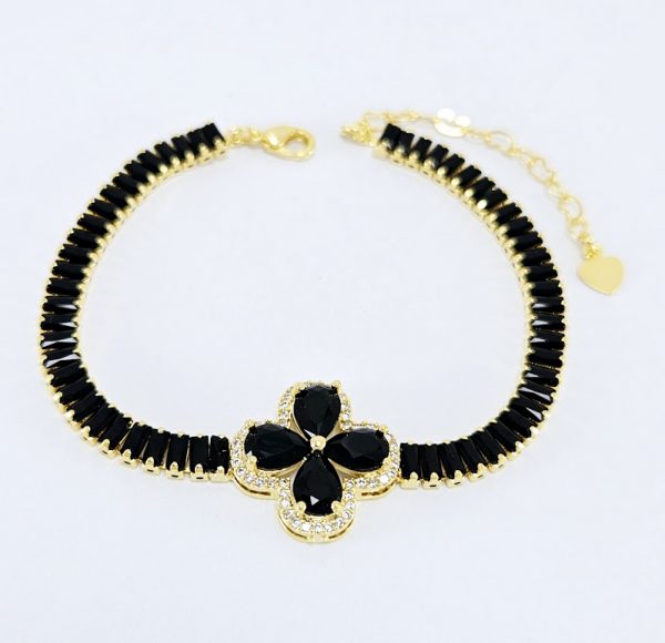 Pulseira riviera com trevo preto - Image 2