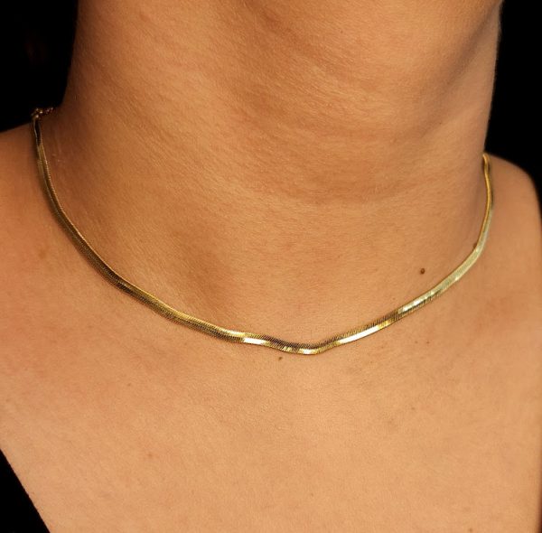 Choker malha laminada fina