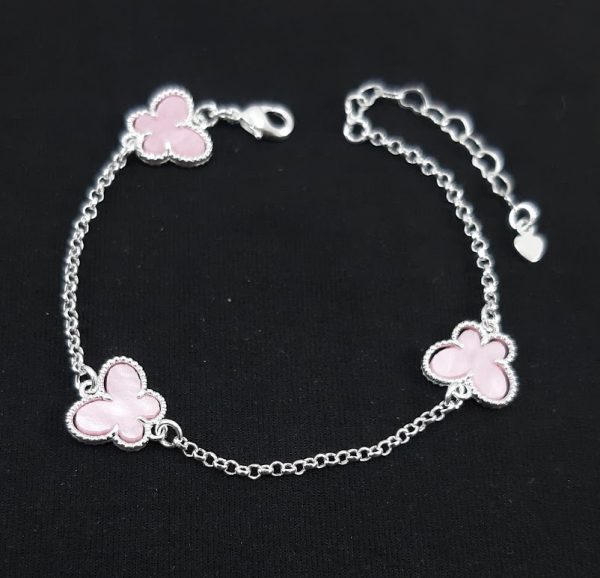 Pulseira com borboletas rosa elo português - Image 3