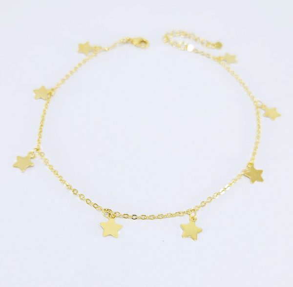 Tornozeleira com estrelas chapeada