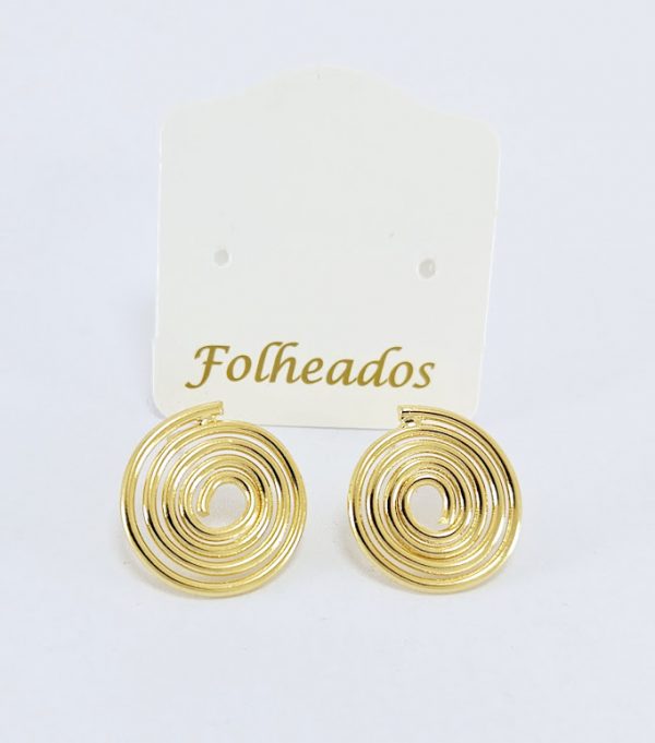 Brinco fio em espiral dourado - Image 2