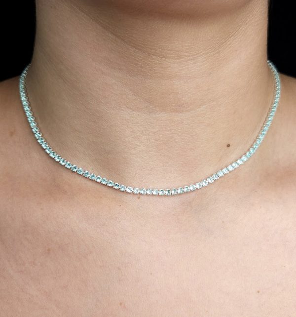 Choker riviera com pedras verde claro