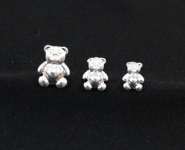 Trio de brincos urso prateado ( BLACK )