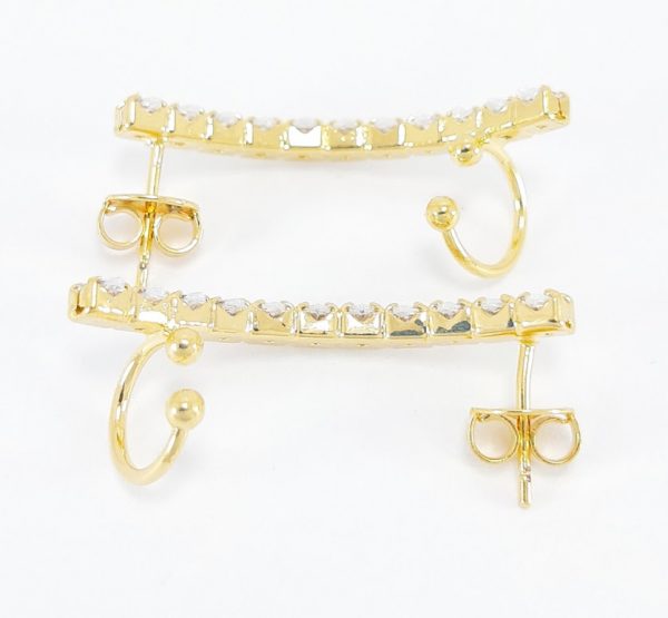 Brinco ear cuff com pedras navetes cristal