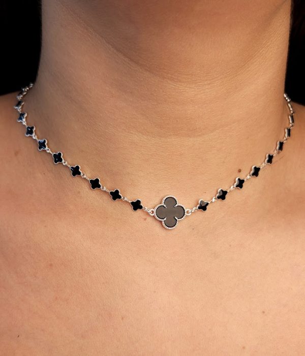 Choker com trevos preto