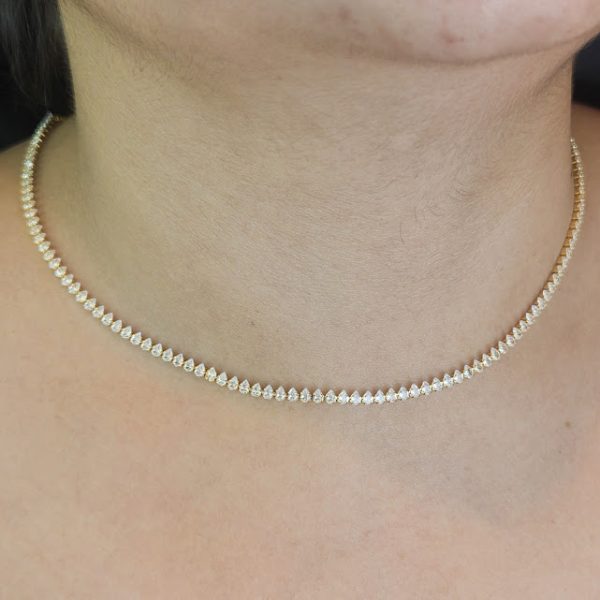 Choker pedra formato gota cristal