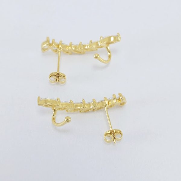 Brinco ear cuff com pedras navetes cristal - Image 3