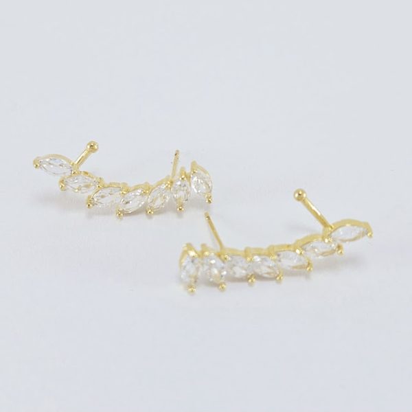 Brinco ear cuff com pedras navetes cristal - Image 2