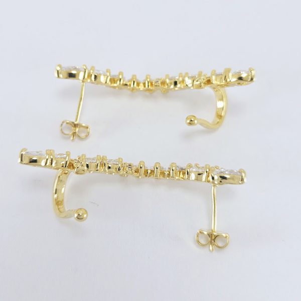 Brinco ear cuff com pedras cristal - Image 4