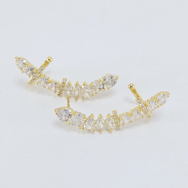 Brinco ear cuff com pedras cristal - Image 3