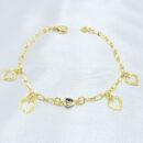 Pulseira infantil detalhe olho grego com coração vazado