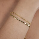 Pulseira dupla  coração estilo seta