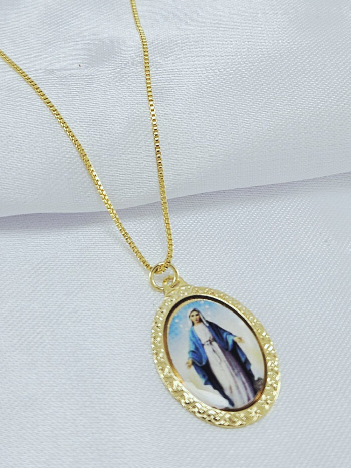 Gargantilha com pingente Nossa Senhora das Graças