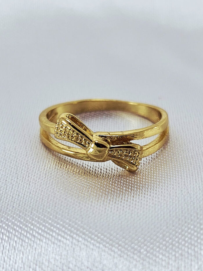 Anel dois fios liso com laço