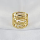 Anel Folheado com fios detalhados fosco