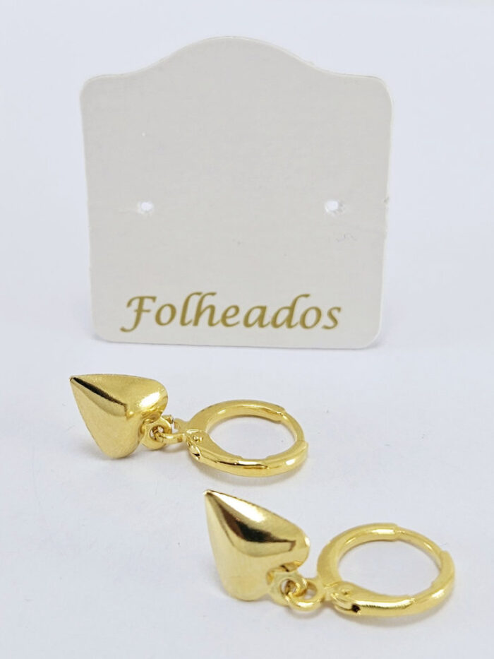 Brinco argolinha com pêndulo coração