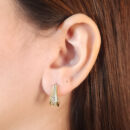 Brinco cravejada com base dourada