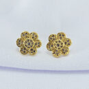 Brinco flor cravejado