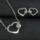 Conjunto coração vazado detalhe ponto de luz