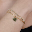 Pulseira  dupla detalhe coração