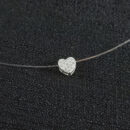 Gargantilha chocker fio nylon com coração cravejado