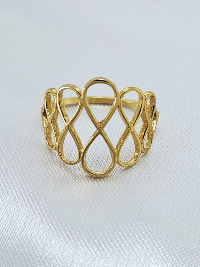 Anel formato Infinitos vazado Folheado