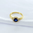 Anel de Formatura Azul Cravejado com zircônias cristal