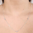 Gargantilha longuinho com pontos de luz redondo cristal