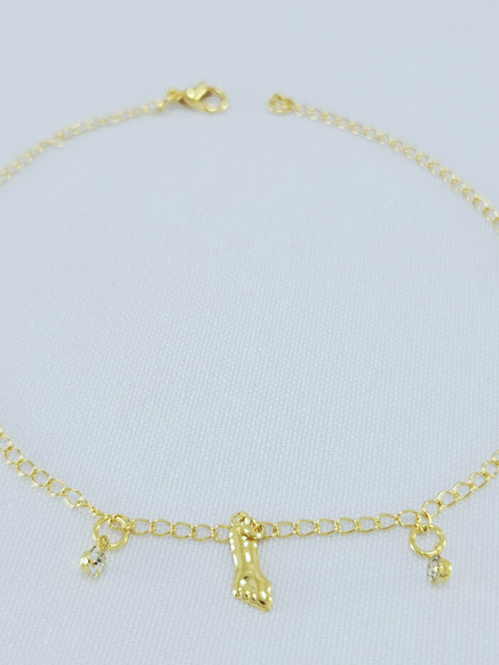 Tornozeleira figa com pedrinhas