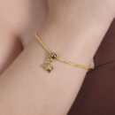 Pulseira detalhada coração pêndulo