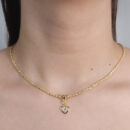 Gargantilha chocker coração vazado cravejado