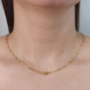 Gargantilha elos cartier com bola boleado dourado