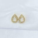 Brinco gota cravejada cristais