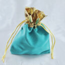 Saquinho de veludo com borda dourada M