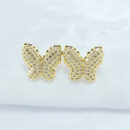 Brinco borboleta cravejado