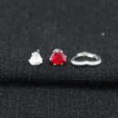 Trio de brincos coração com argola vazada