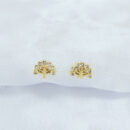 Brinco árvore da vida com pedras cristal