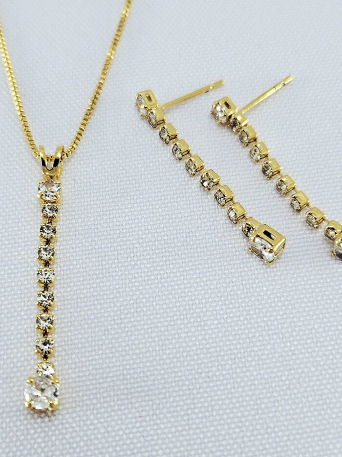 Conjunto fio riviera cristal