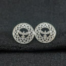 Brinco redondo espirito santo cravejado e vazado