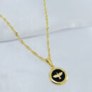 Gargantilha pingente espirito santo esmaltado preto