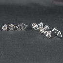 Trio de brincos diversos prateado