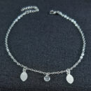 Tornozeleira folha com detalhe ponto de luz