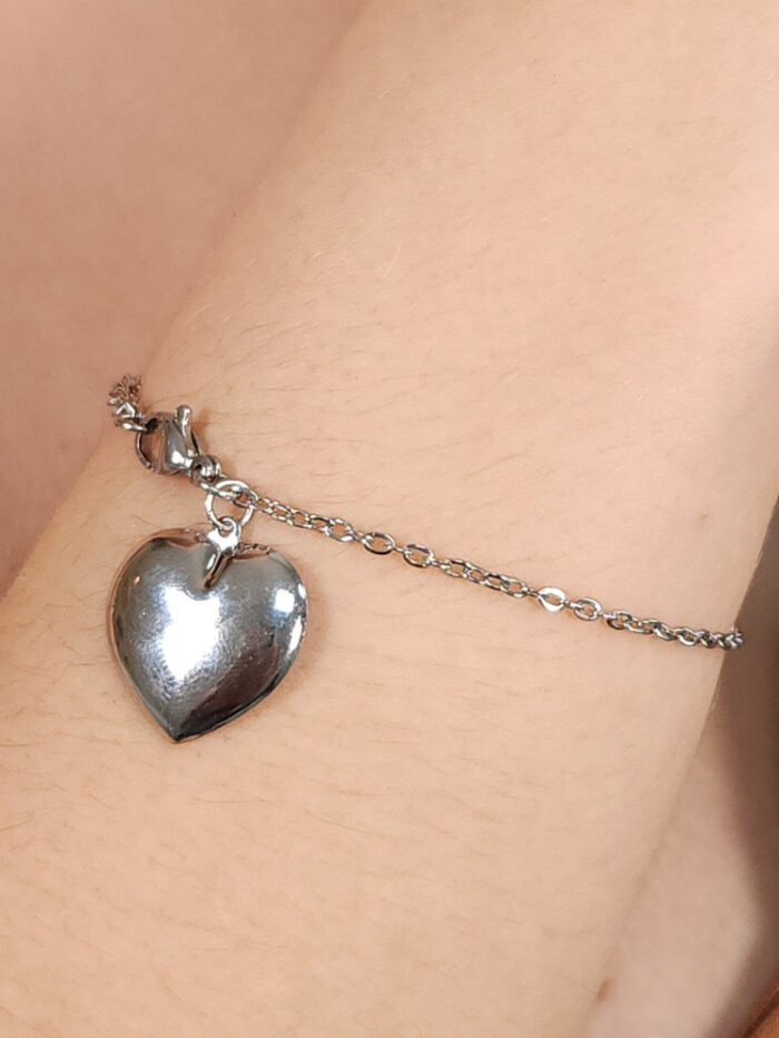 Pulseira com coração chapeado